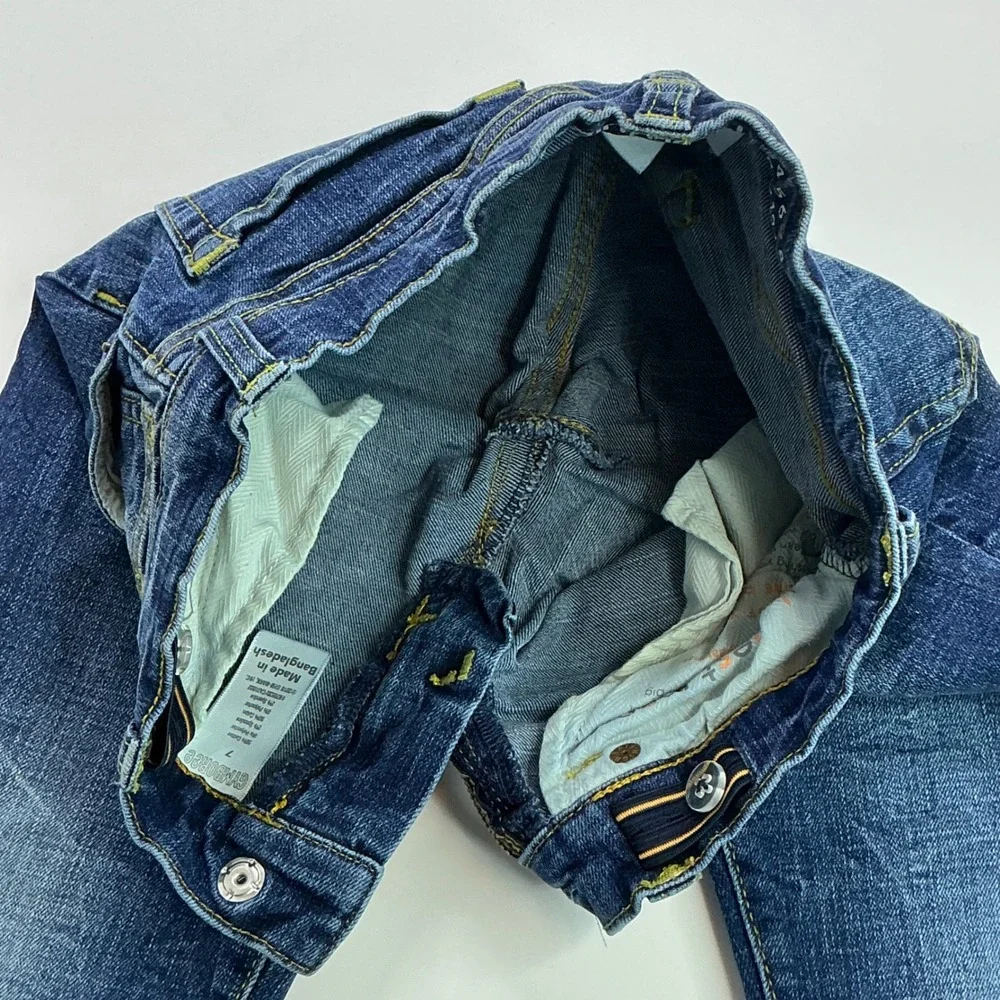 Gymboree Blue Girlfriend Jeans Kids Size 7 Adjustable Waist Dark Wash Stretch
